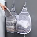Miniatyrbild 10 av 10: Hängande tvättkorg Vikbar väggmonterad badrumsduk Mesh Synlig Stor öppen topp Enkel åtkomst för rummet Gray