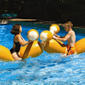Miniatyrbild 6 av 11: Battle Log Rafts Uppblåsbara Pool Float Row Leksaker Utomhusspel Pool Float Vattenleksaker För Sommar Pool Party Vattensport Ny