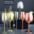 Miniatyrbild 2 av 10: Rostfritt stål Champagnekopp Vinglas Cocktailglas Metall Vinglas Bar Restaurang Goblet Silver 500ml