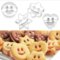 Miniatyrbild 2 av 7: 4-delad smiley i rostfritt stål kakskärare form Fondant form Bakverktyg Socker form