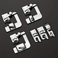 Miniatyrbild 4 av 8: 6 st Hushållssymaskinfötter Lätt att använda sömnadstillbehör för klädsömnad 6pcs