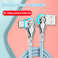 Miniatyrbild 10 av 11: Dubbel armbågshuvud roterbar laddningskabel Lätt bärbar laddningssladd för telefoner Bärbara datorer for ios 2m