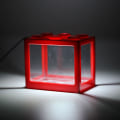 Miniatyrbild 7 av 10: Stationär mini akvarium USB LED fisklåda Akvariumblock staplade för skrivbordsinredning för hemmakontor Usb White Cylinder Yellow Light