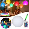 Miniatyrbild 4 av 8: LED-ljus 16 färger självlysande badboll inomhus utomhus dekorativa bollar för trädgård poolside