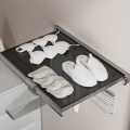 Miniatyrbild 5 av 9: Infällbar utdragbar kläder Mesh Stor kapacitet Sparar utrymme Klädställ för balkong White Long