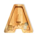 Miniatyrbild 6 av 10: Trämonogram Spargris Stora bokstäver Money Bank initialer Spargris Födelsedagspresent för barn A-Ö X