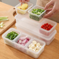 Miniatyrbild 10 av 11: Transparent case 3-Grids Kylskåp Matförvaringsbehållare 3 Compartments With Lid For Draining