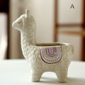 Miniatyrbild 1 av 10: Unika djursuckulentkrukor Söta alpackasuckulentkrukor Heminredning för minisuckulentväxter White A