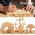 Miniatyrbild 2 av 7: Påsk prydnad uppståndelse scen trästaty heminredning A