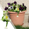 Miniatyrbillede 3 af 6: Tipsy Frøer Statuer Sjove Frøer Statue Blomsterkrukke Miniature Frøer Figurer Plantedekorationer Til Krukker 5171