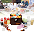 Miniatyrbild 1 av 10: 10 st/ set kryddflaska bärbar BBQ kryddsåsbehållare set med förvaringsväska för utomhuscamping reser picknick
