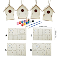 Miniatyrbild 5 av 10: DIY Birdhouse Kit Intressant Lätt att montera Måla Trä Konst Hantverk För Barn Småbarn C