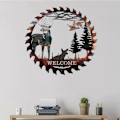 Miniatyrbild 3 av 10: Älgsågblad Vägg Metallkonst Heminredning Fars Dag Unik gåva Dekorativ Metallkonst Trädvägg Självhäftande prydnad Alert At Dawn Welcome Sawblade
