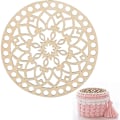 Miniatyrbild 1 av 10: 2 ST Träplattor för stickning Virkad vävd korgpåse Botten/ Cap Vävning Craft Shaper med hål för DIY 8
