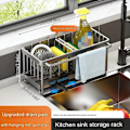 Miniatyrbild 2 av 9: Multifunktionell bänkskiva dränerande förvaringsställ Kraftig slitstark dräneringsställ för badrumskök White