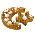 Miniatyrbild 1 av 8: Iron Moon Stars Förvaringsplatta för Eid Al-Adha Återanvändbara muslimer matbricka för familjesammankomster Castle Gold