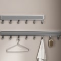 Miniatyrbild 2 av 9: Infällbar utdragbar kläder Mesh Stor kapacitet Sparar utrymme Klädställ för balkong White Long
