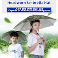 Miniatyrbild 3 av 11: 2-lagers paraplyhatt Bärbar andningsbar paraplyhatt Fällbar regnskydd 95cm Raindrop Purple