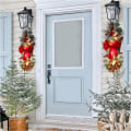 Miniatyrbild 4 av 9: Sladdlös Prelit Stairway Swag Trim Lights Up Jultrappdekoration LED-krans Prelit Stairway Swag Trim Garland Red A1pcs