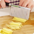 Miniatyrbild 6 av 11: Rostfritt stål vågskärare manuell potatislök Crinkle Slicer för kök Random