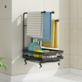 Miniatyrbild 6 av 10: Multifunktionsdiskbänk i kolstål Caddy Coutertop Organizer Självhäftande trassvamphållare med dräneringsplatta 3 Table
