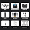 Miniatyrbild 11 av 11: Vikbar trippellins kamera-drönare Optical Flows Positionering Quadcopters för nybörjare Grey 2 battery