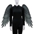 Miniatyrbild 4 av 11: Non-Woven Tyg Festlig Ängla Vingar Halloween Oversized Svart Vita Vingar Kostym rekvisita Eagle Angel Wings