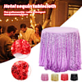Miniatyrbild 4 av 9: Mode paljetter bordsduk glitter glittrande tyg runt cover Multifunktionella dukar Red