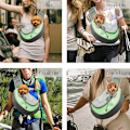 Miniatyrbild 6 av 10: Pet Sling Bag Andas Mesh Justerbar Vadderad rem Outdoor Tote Axelväska för små husdjur Purple L