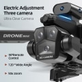 Miniatyrbild 11 av 11: 3-lins flygdrönare med fjärrkontroller Optiska flöden Positionerande Quadcopters Present till vänner Familj Black 8K 1B