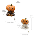 Miniatyrbillede 7 af 7: Græskar Fugleskræmsel Fiskeri Figur Sød Smil Græskar Hoved Fiskere Skulptur Udendørs Have Statue Til Halloween Straw