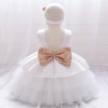 Miniatyrbild 1 av 9: Söta ärmlösa prinsessklänningar för tjejer Mjuka matchande bekväma kläder Födelsedagspresent till döttrar White 70cm