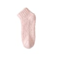 Miniatyrbild 1 av 6: Fuzzy ankelstrumpor för damer med halkfri prick, hög elastisk ventilerande strumpa för kallt väder Pink
