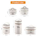 Miniatyrbild 11 av 11: Bärbar isolerad lunchbehållare Set Multi-Layer Combination Picknick Lunch Box Beige 2 Layer