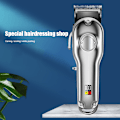 Miniatyrbild 5 av 6: Uppladdningsbar metall hårklippare med digital display, sladdlösa hårklippare för män guld