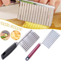 Miniatyrbild 2 av 11: Rostfritt stål vågskärare manuell potatislök Crinkle Slicer för kök Random