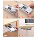 Miniatyrbild 10 av 11: Under Skrivbordet Förvaringslåda Självhäftande Organizer Box För Office School Home Gray Small
