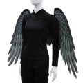Miniatyrbild 2 av 11: Non-Woven Tyg Festlig Ängla Vingar Halloween Oversized Svart Vita Vingar Kostym rekvisita Black Adult Angel Wings