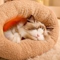 Miniatyrbild 10 av 10: Vintersovsäck för Katt, Mysig Plush Varm Kattpåse Super Mjuk Tjock Husdjurs Skydd för inomhus Brown M