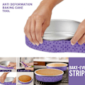 Miniatyrbild 6 av 8: 1/2 st Återanvändbara Bake-Even Cake Strip Mjuk absorberande kakform Fukta remsor för runda bakformar Blue