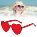 Miniatyrbild 3 av 6: Love Heart Shape Solglasögon High Definitions Soltäta utomhusglasögon för utomhusresor Red