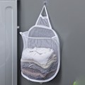 Miniatyrbild 1 av 10: Hängande tvättkorg Vikbar väggmonterad badrumsduk Mesh Synlig Stor öppen topp Enkel åtkomst för rummet White