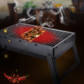 Miniatyrbild 3 av 10: Bärbar kolgrill Grill Vikbar grill Kabob spis Camping utomhus