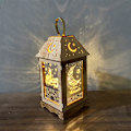 Miniatyrbild 7 av 8: Vindlykta i trä Creative Eid Dekorativ LED-ljus för inomhus utomhus A