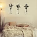 Miniatyrbild 6 av 10: Metall väggkonstdekoration lätt blomma i kruka kreativ prydnad för vardagsrum kök sovrum Wide Vase