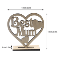 Miniatyrbild 10 av 10: Ihålig prydnad Glad mors dag present Bästa mamma mamma Trähjärtaplakett Fristående Kärlek till mors dag Happy Mothers Day
