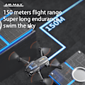 Miniatyrbild 7 av 11: Vikbar trippellins kamera-drönare Optical Flows Positionering Quadcopters för nybörjare Grey 1 battery