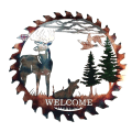 Miniatyrbild 1 av 10: Älgsågblad Vägg Metallkonst Heminredning Fars Dag Unik gåva Dekorativ Metallkonst Trädvägg Självhäftande prydnad Alert At Dawn Welcome Sawblade