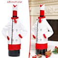 Miniatyrbild 2 av 11: Christmas Wine Bottle Cover Creative Chef Kläder Hatt Bottle Topper Dekoration Button