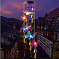 Miniatyrbild 6 av 10: Solar Wind Chime Färgskiftande Wind Chimes Vattentät hängande dekoration för Hem Graden Office C